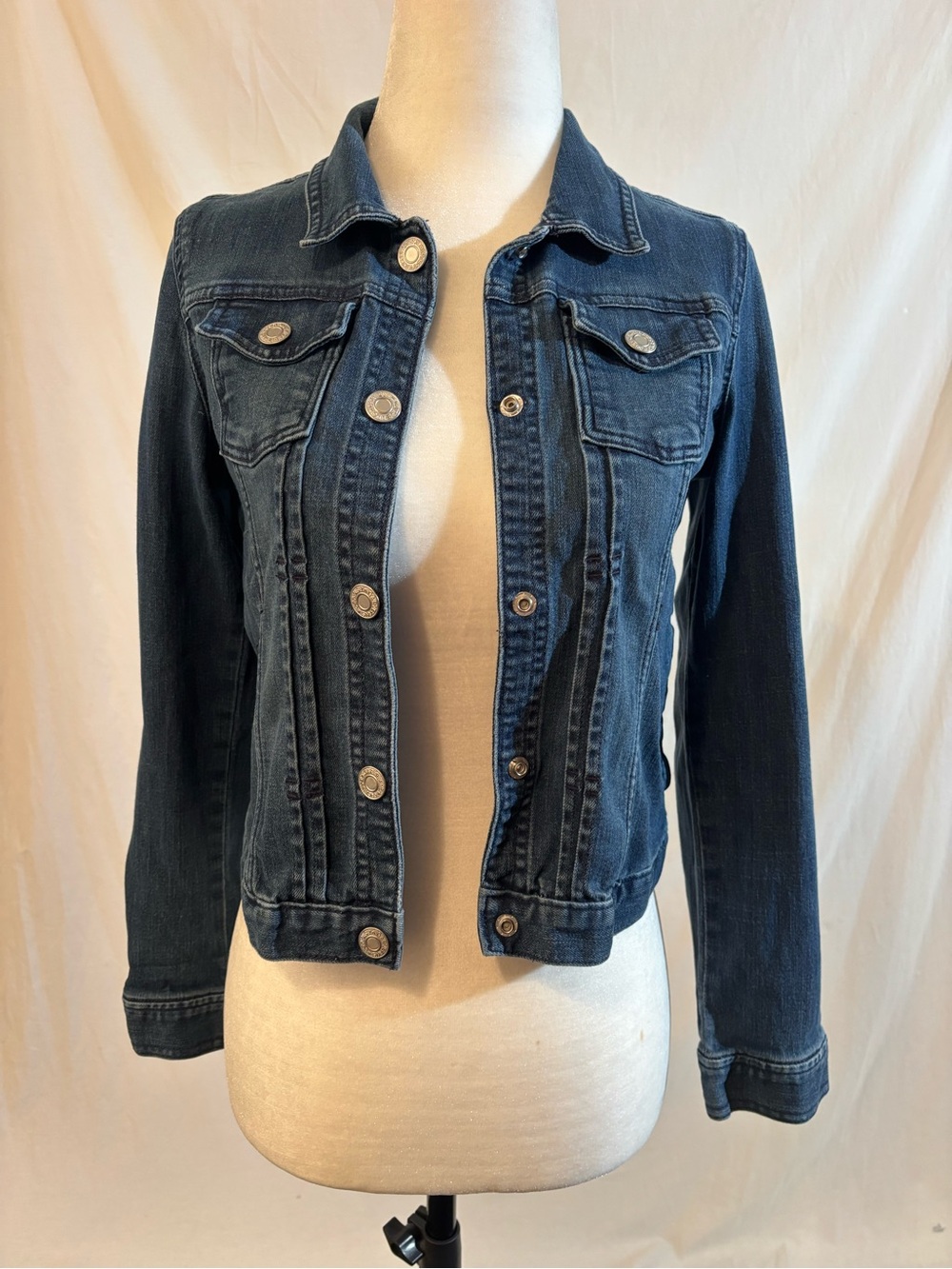 Gap Kids Girls XL Denim Jean Jacket Dark Wash Stretch Trucker Fall Classic